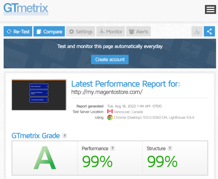 Gtmetrix magento