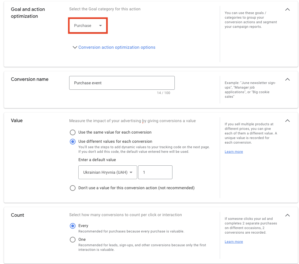 Key conversion parameters to control