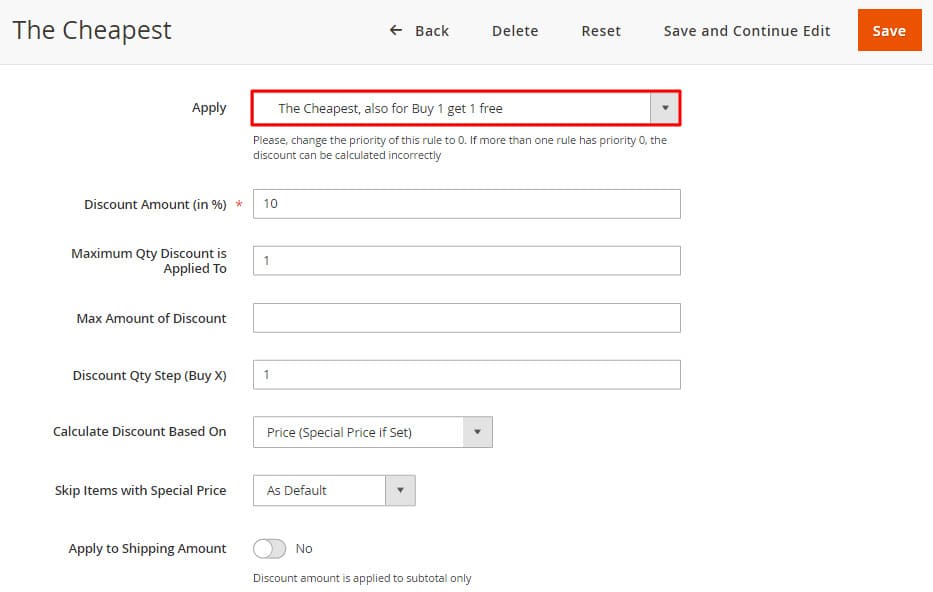 Magento special promotions