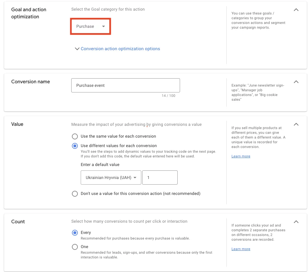 Key conversion parameters to control