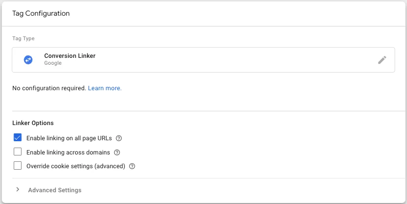 Create a Conversion Linker tag